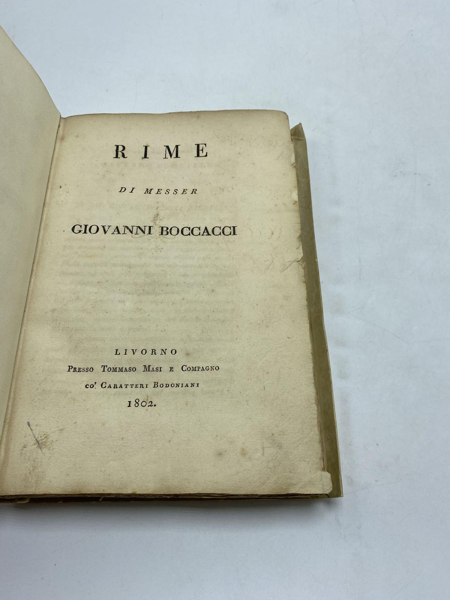 Le Rime, Di Messer Giovanni Boccacci