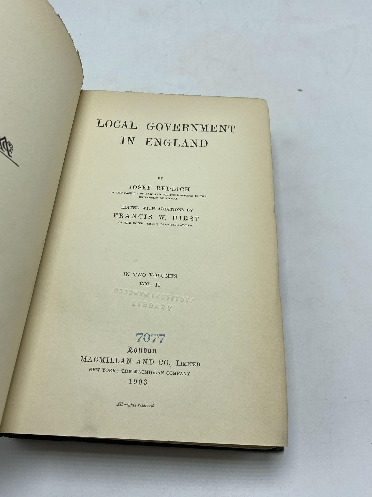 Local Government In England (2 Volumes)