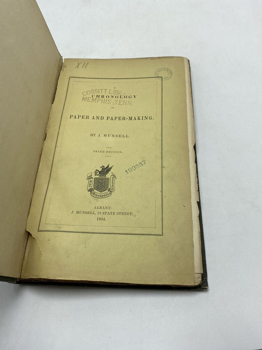 A Chronology Of Paper And Paper-Making