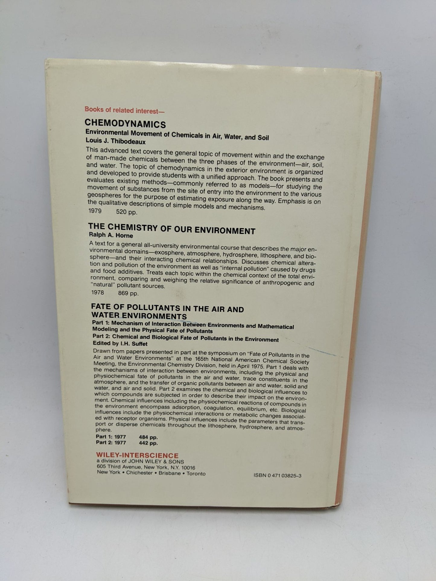 Chemical Concepts in Pollutant Behavior (Environmental Science and Technology)