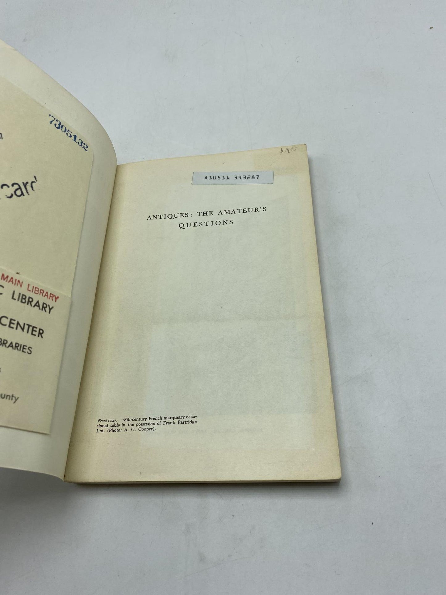 Antiques: The Amateur's Questions