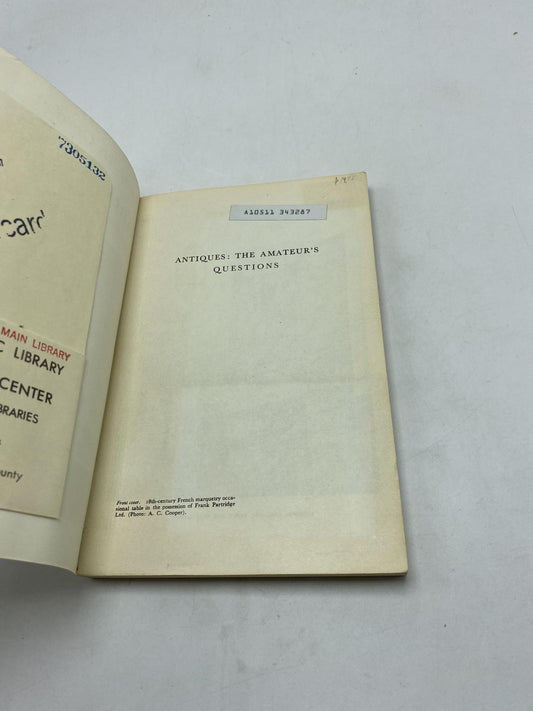 Antiques: The Amateur's Questions