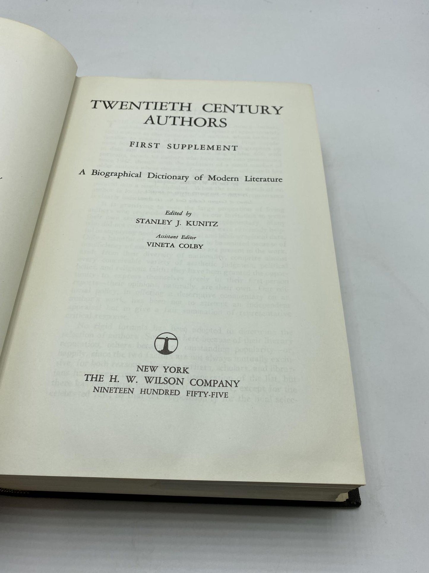 Twentieth Century Authors & First Supplement (2 Volumes)