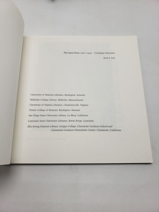The Janus Press, 1981-1990: Catalogue Raisonné