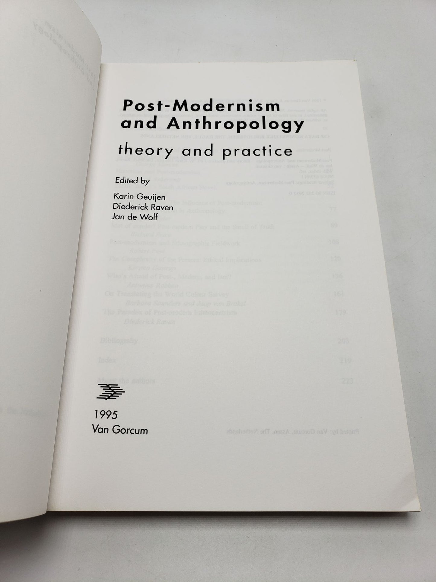 Post-Modernism and Anthropology: Theory and Practice