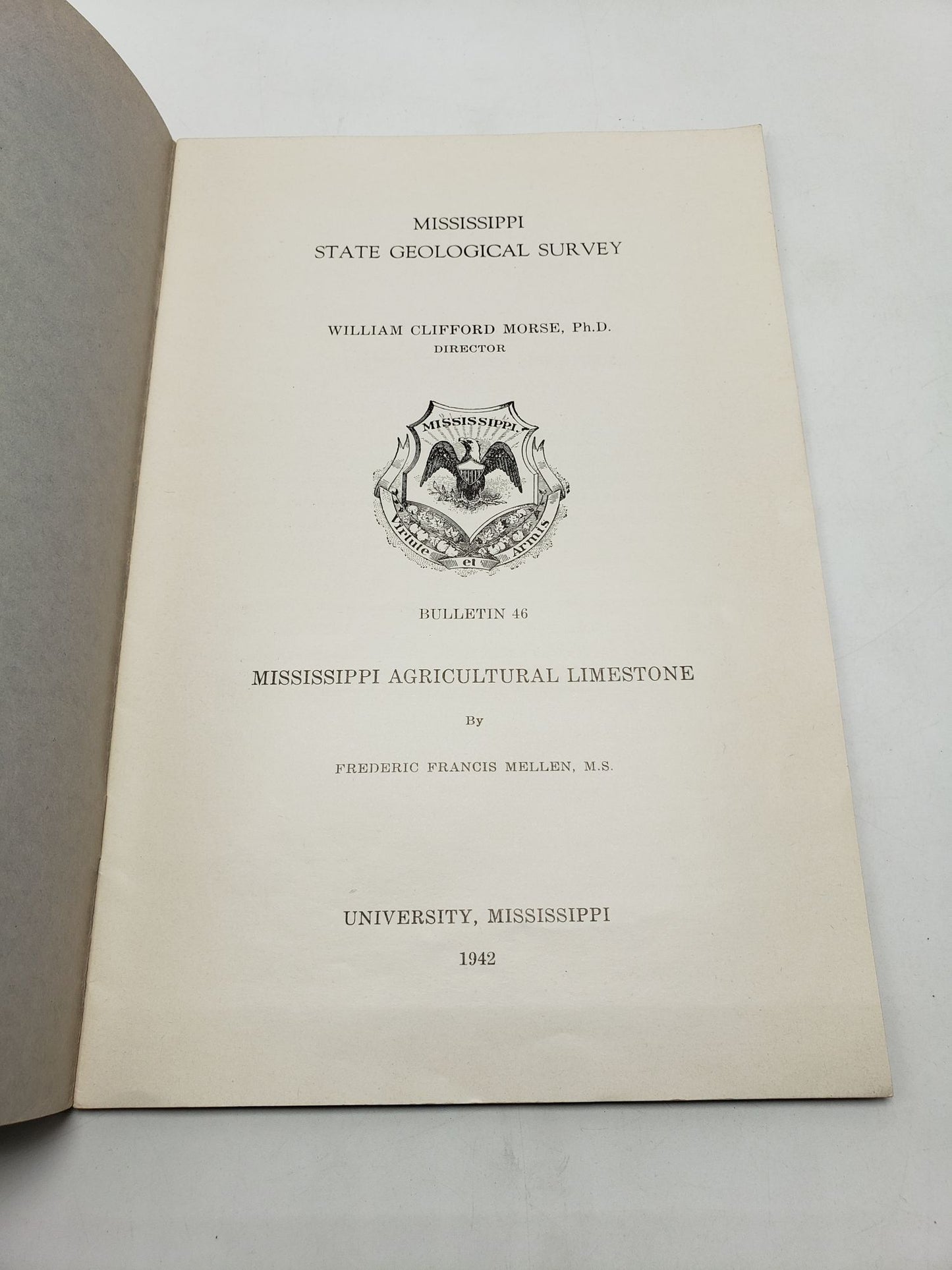 Mississippi Agricultural Limestone (Mississippi Geological Bulletin 46), & Adams County Mineral Resources (Mississippi Geological Bulletin 47)