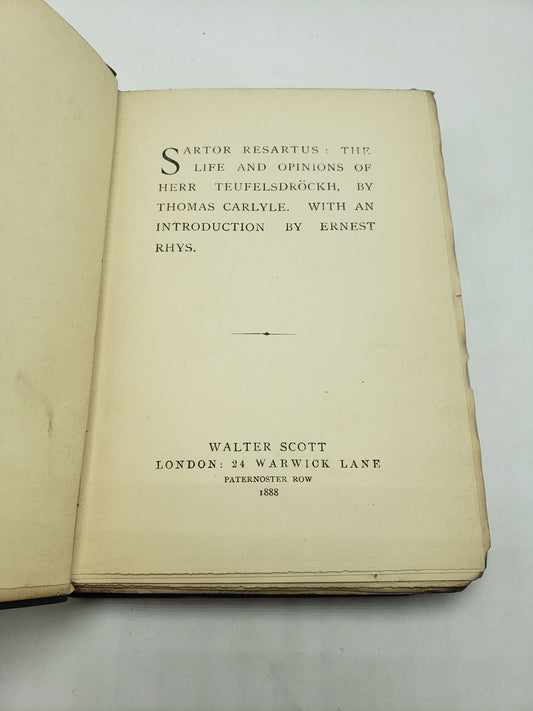 Sartor Resartus: The Life and Opinions of Herr Teufelsdrockh