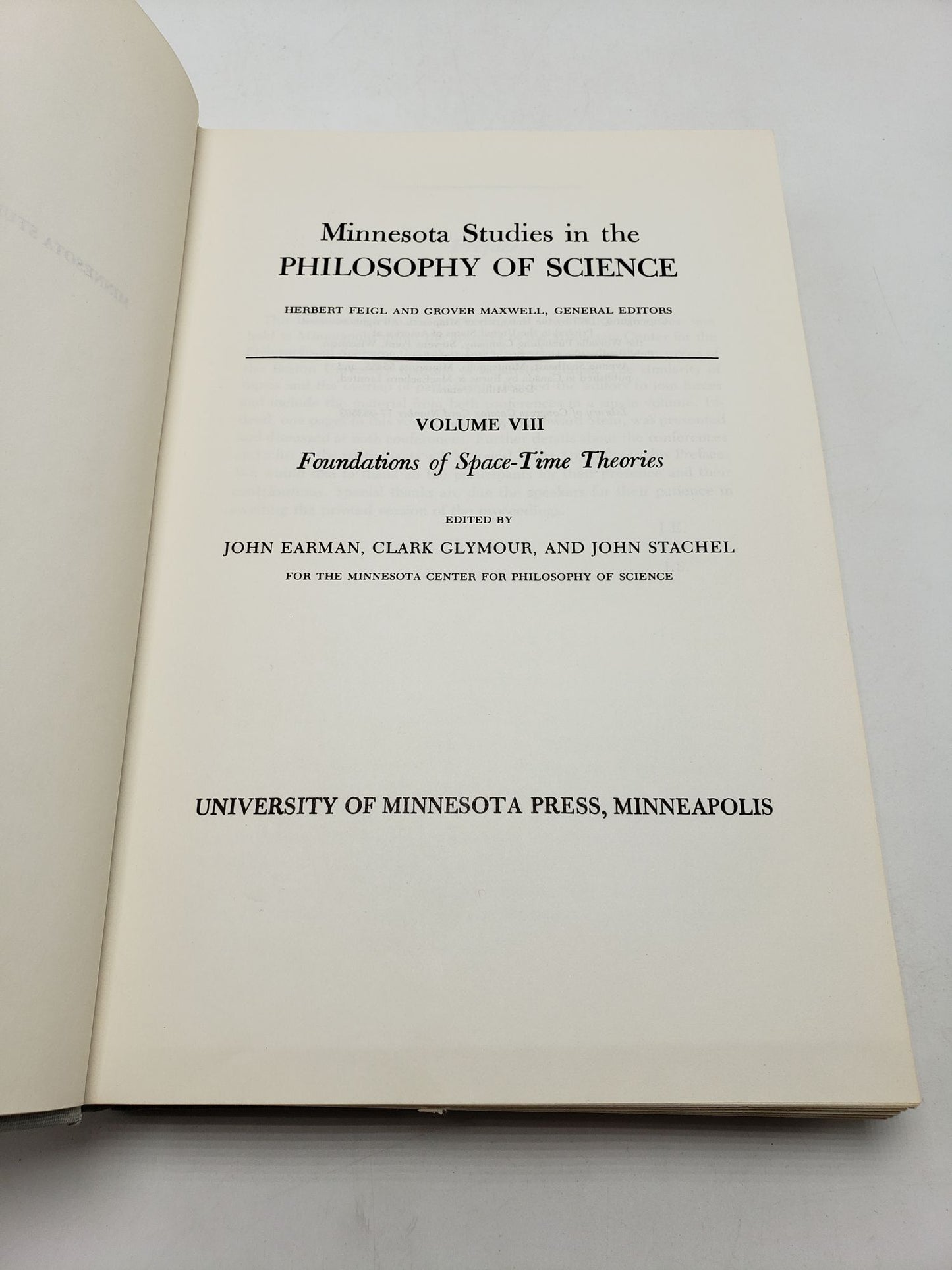 Philosophy Of Science: Foundations of Space-Time Theories (Volume 8)