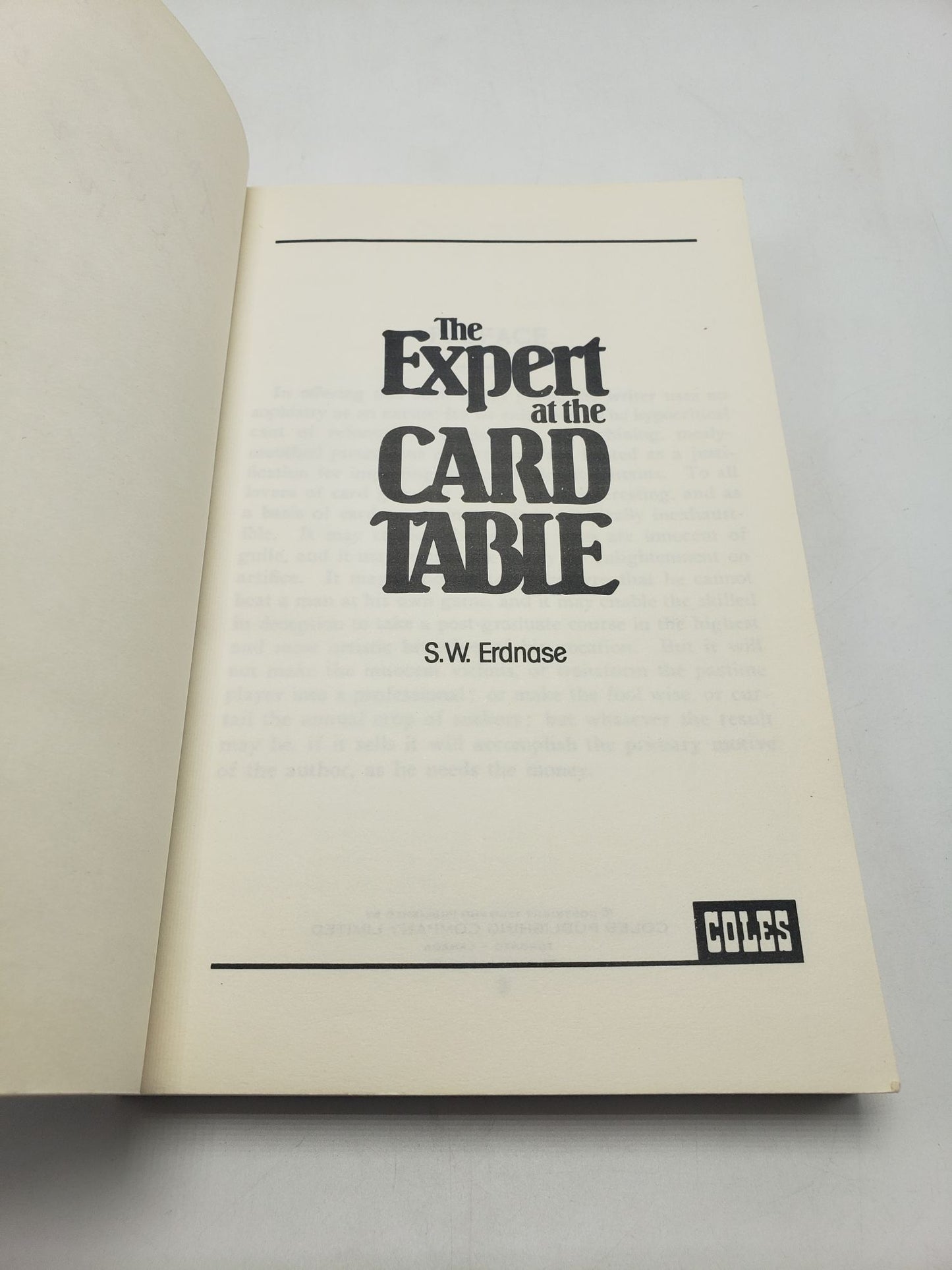 The Expert at the Card Table