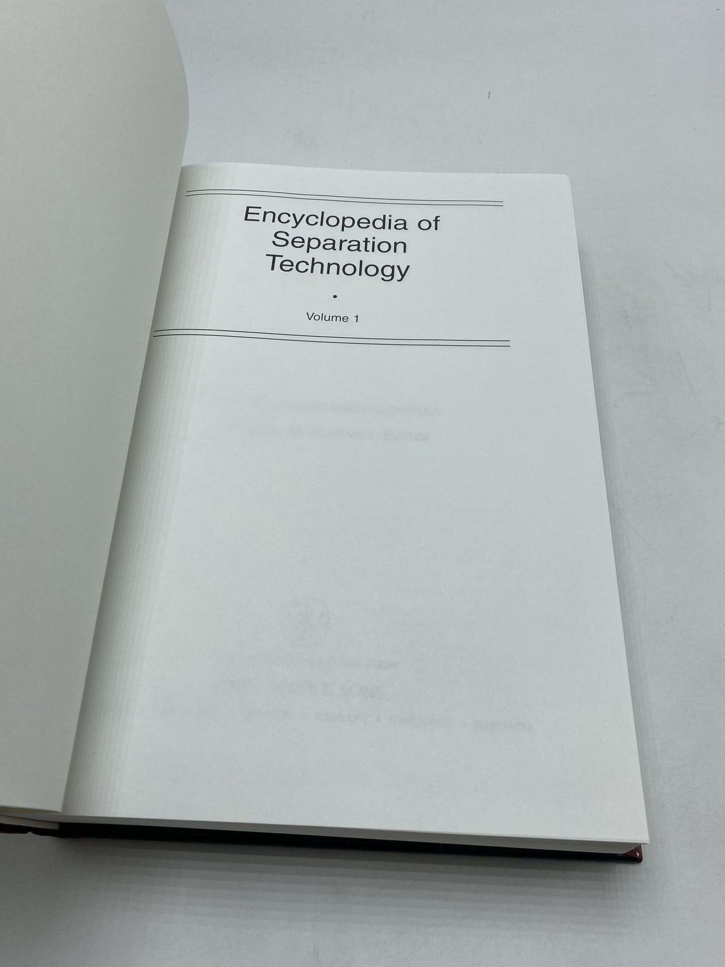 Encyclopedia of Separation Technology (2 Volumes)