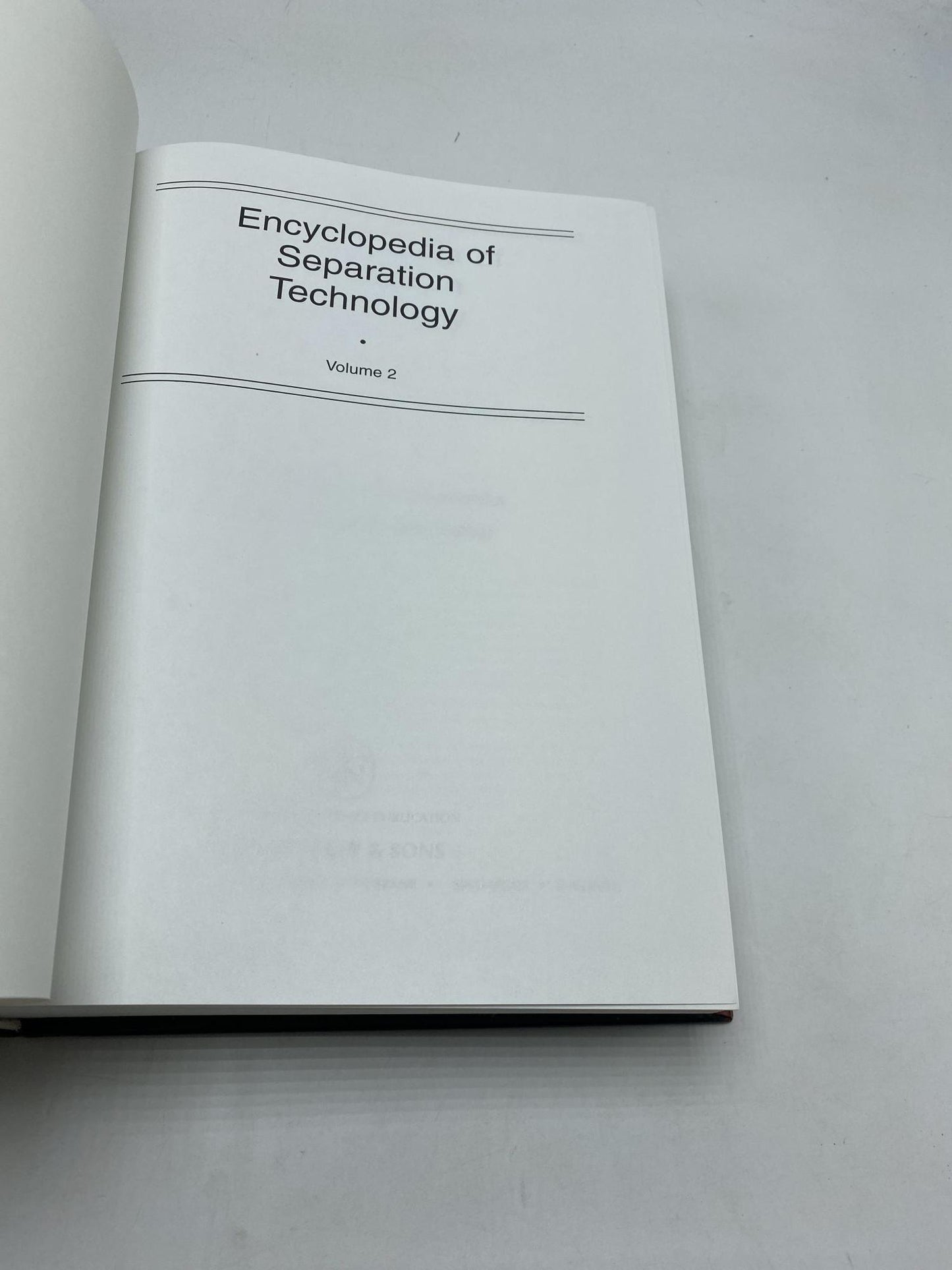 Encyclopedia of Separation Technology (2 Volumes)