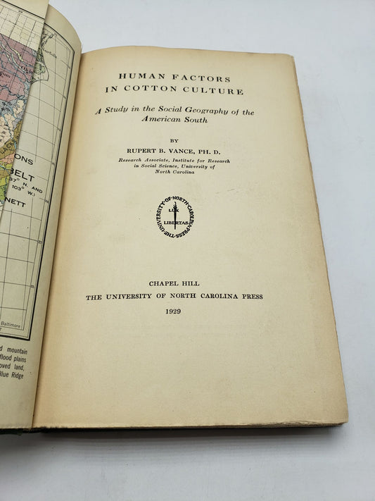 Human Factors in Cotton Culture: A Study in the Social Geography of the American South