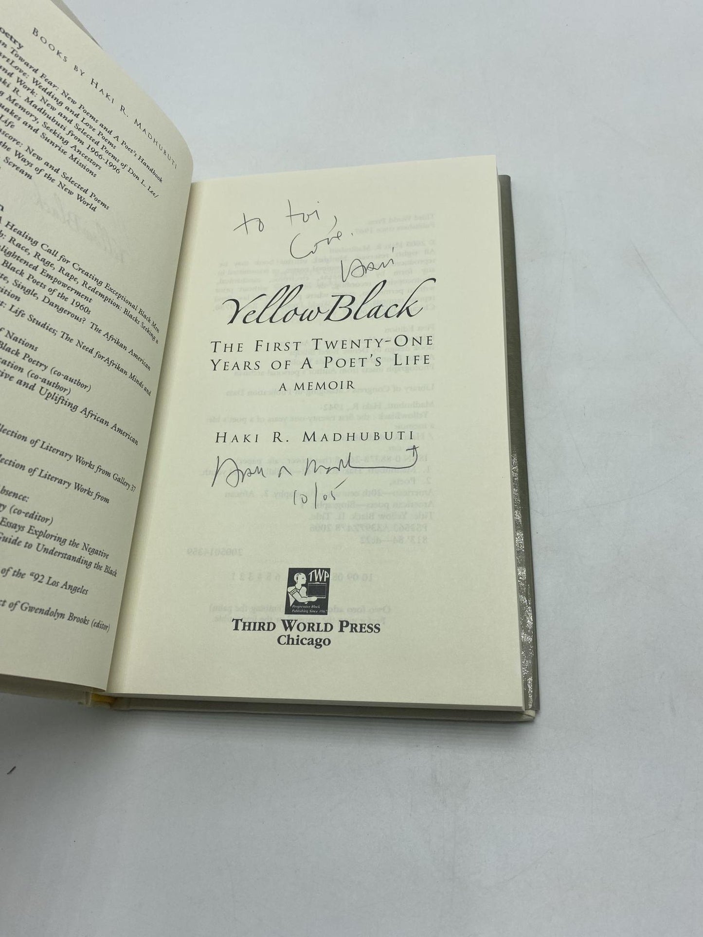 Yellow Black : The First Twenty-One Years of a Poets's Life