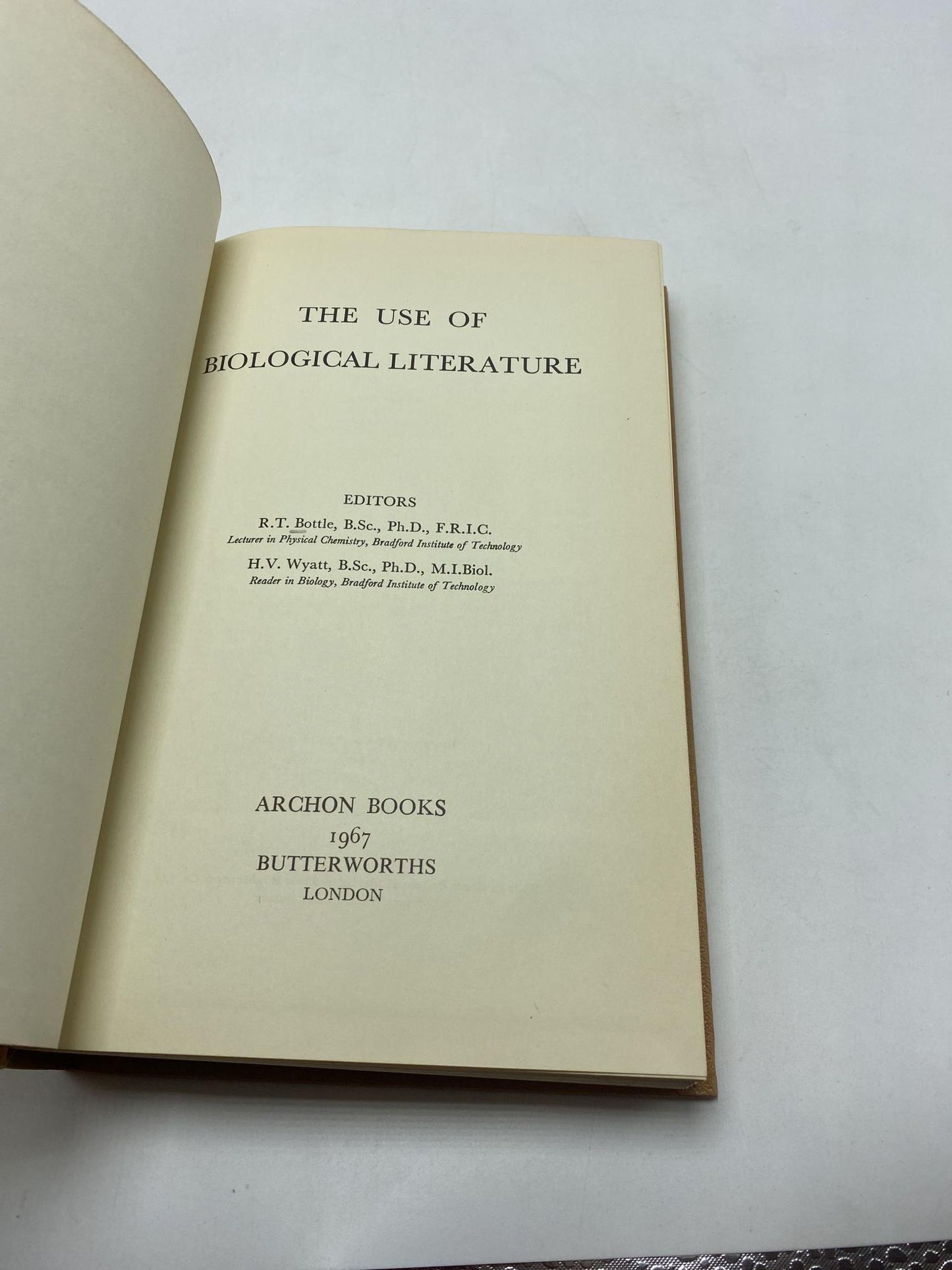 The Use Of Biological Literature