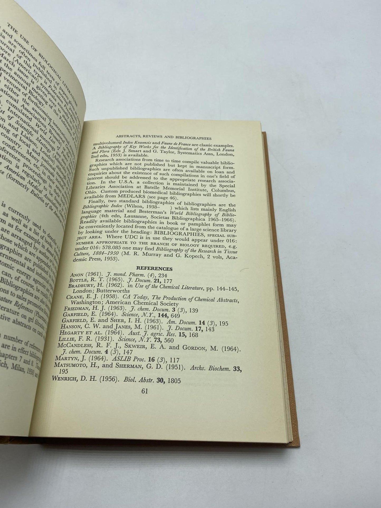 The Use Of Biological Literature
