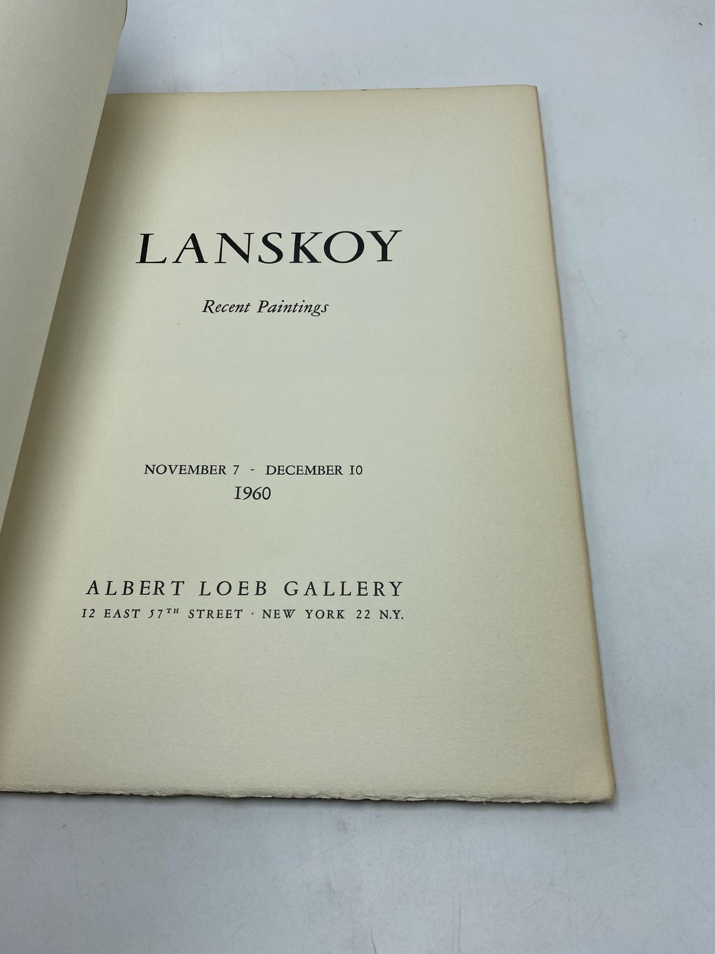 Lanskoy: Recent Paintings November 7-December 10, 1960