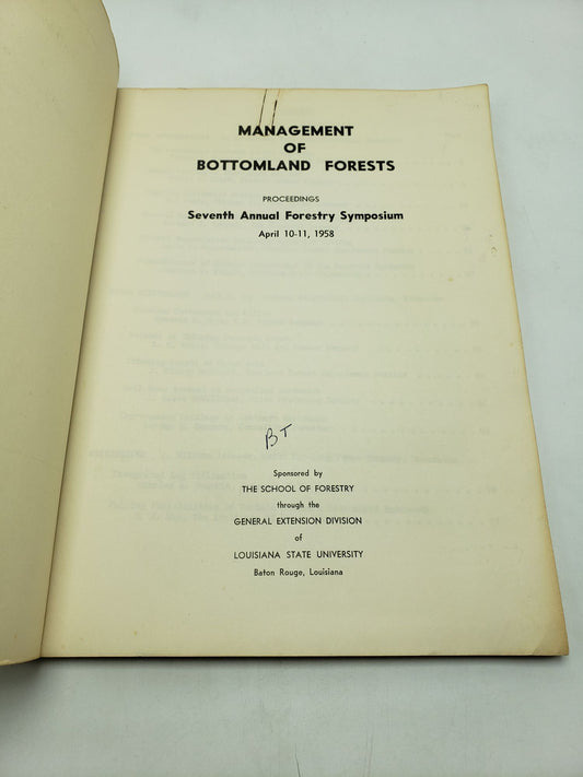 Management of Bottomland Forests: Seventh Annual Forestry Symposium