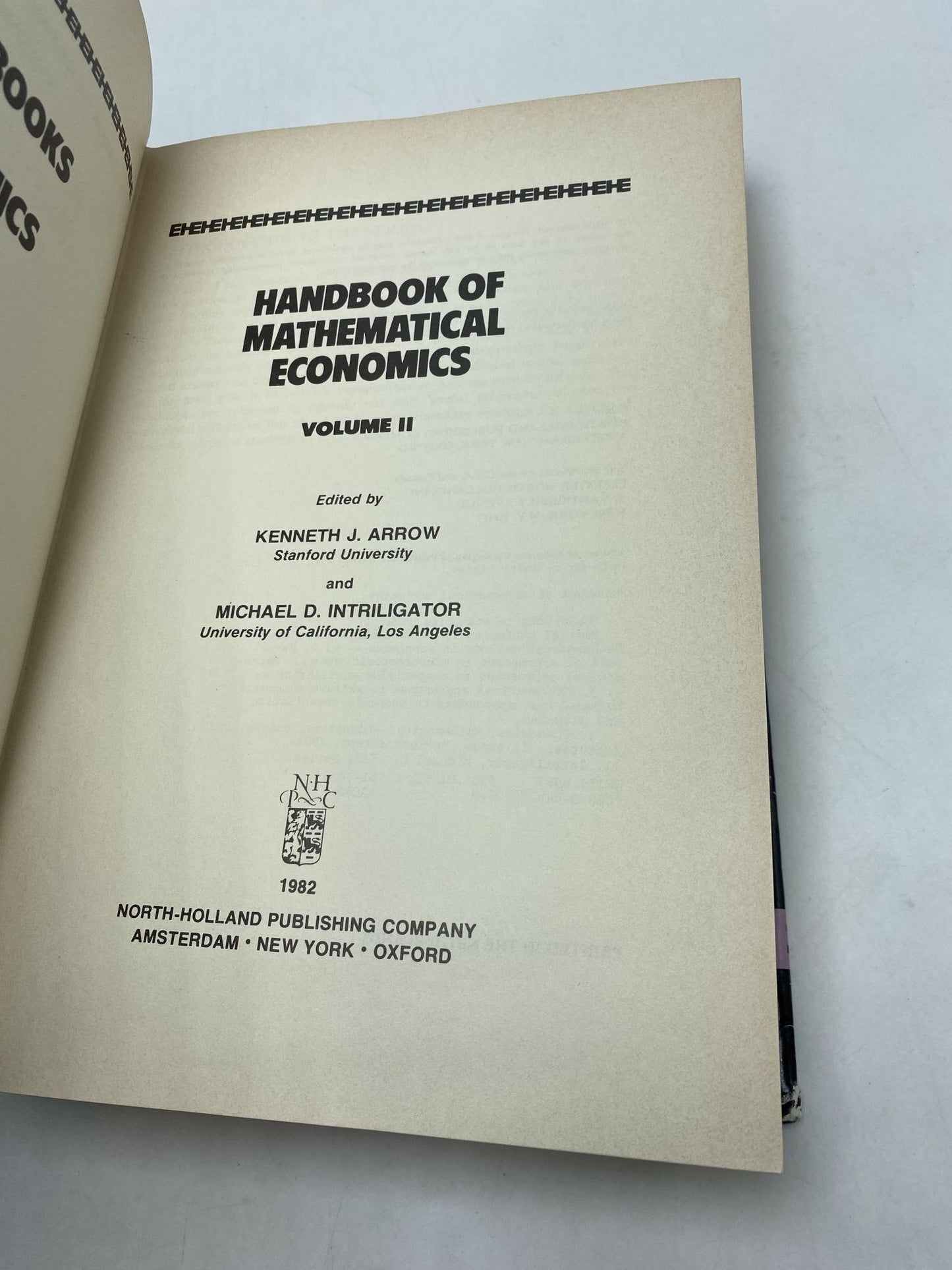 Handbook of Mathematical Economics (Volume 2)