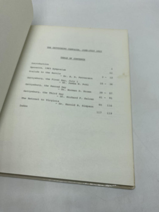 1985 Confederate History Symposium April 20, 1985 The Gettysburg Campaign June-July 1863