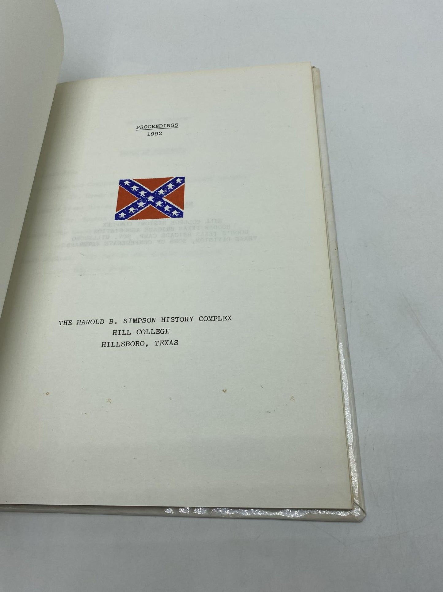 1992 Confederate History Symposium April 4, 1992 Speaker's Choice