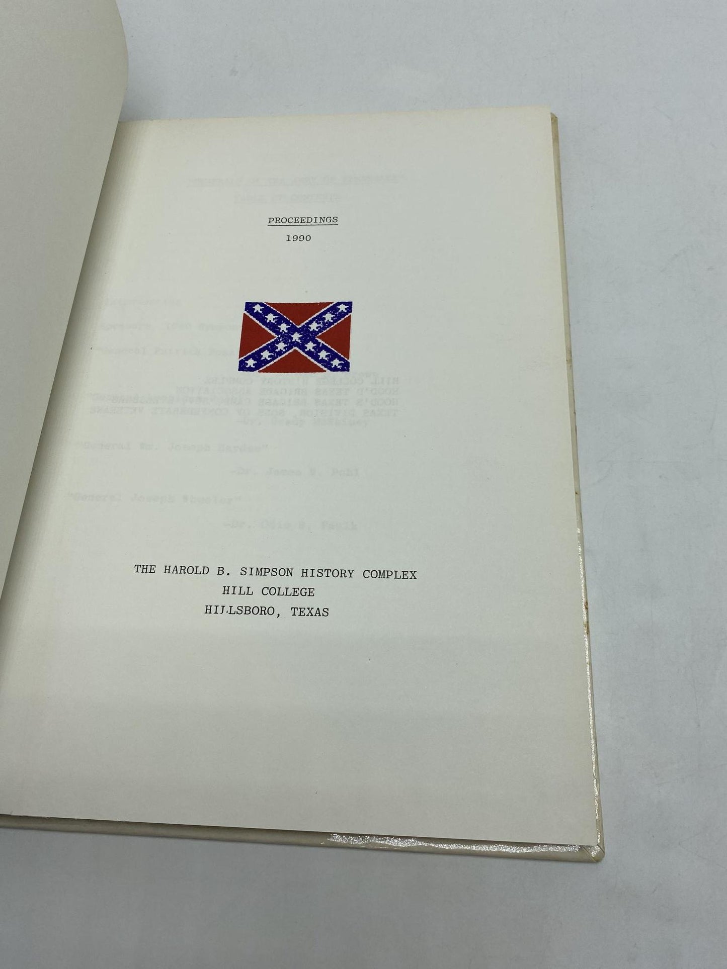1990 Confederate History Symposium March 31, 1990 The Generals Of The Army Of Tennessee