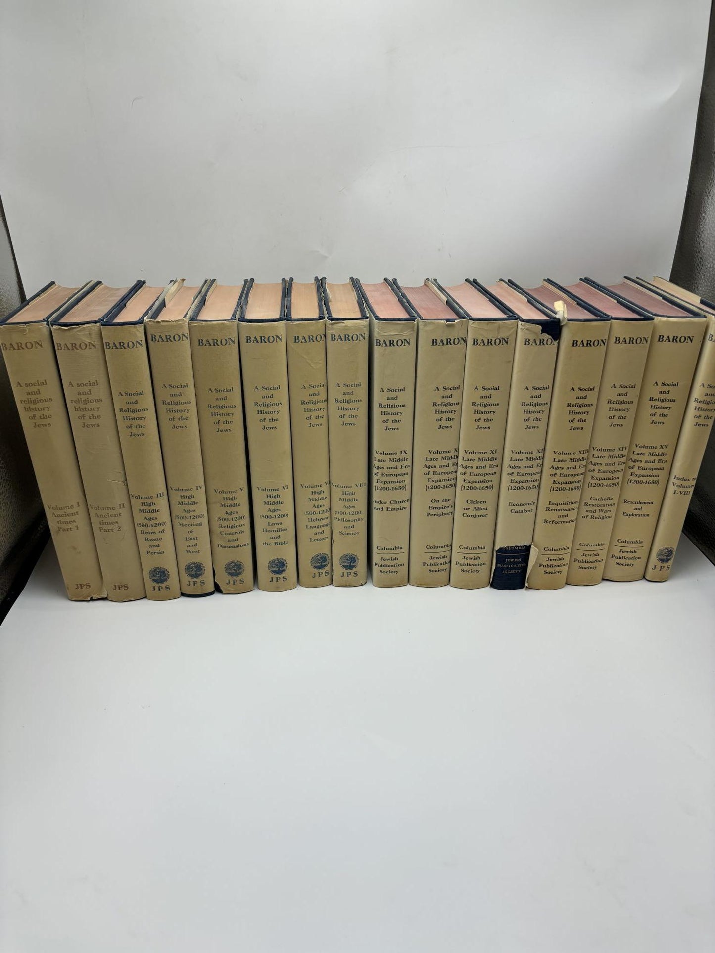 A Social And Religious History Of The Jews (15 Volumes plus Index to Volumes 1-8, Incomplete)