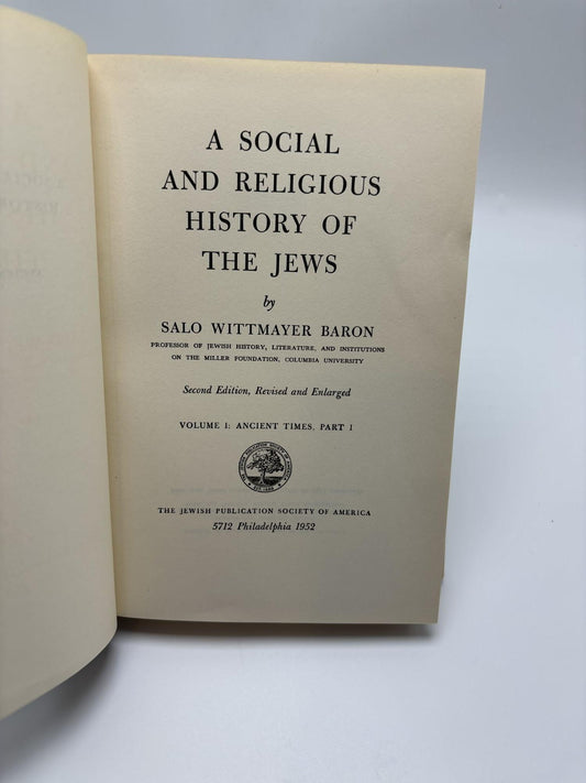 A Social And Religious History Of The Jews (15 Volumes plus Index to Volumes 1-8, Incomplete)