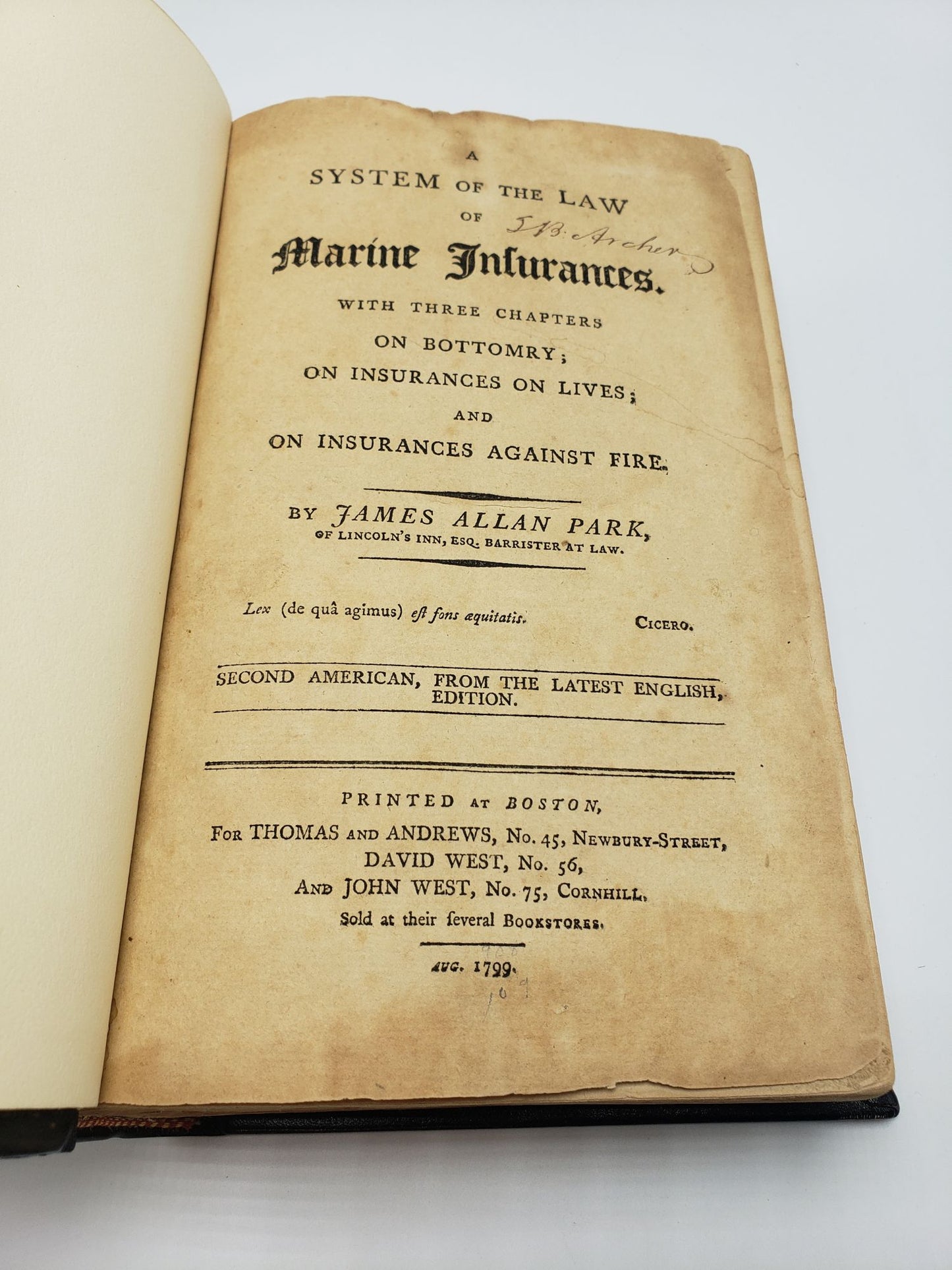 A System of the Law of Marine Insurances: With Three Chapters on Bottomry, on Insurances on Lives, and on Insurances against Fire