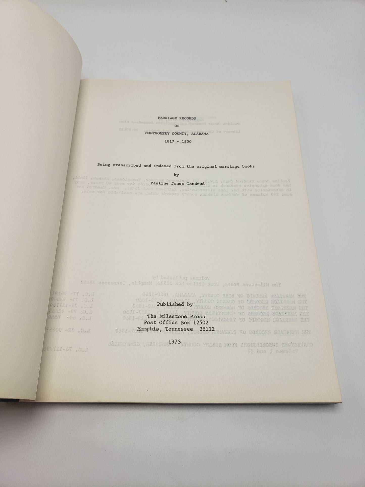 Marriage Records of Montgomery County Alabama: 1817 - 1850
