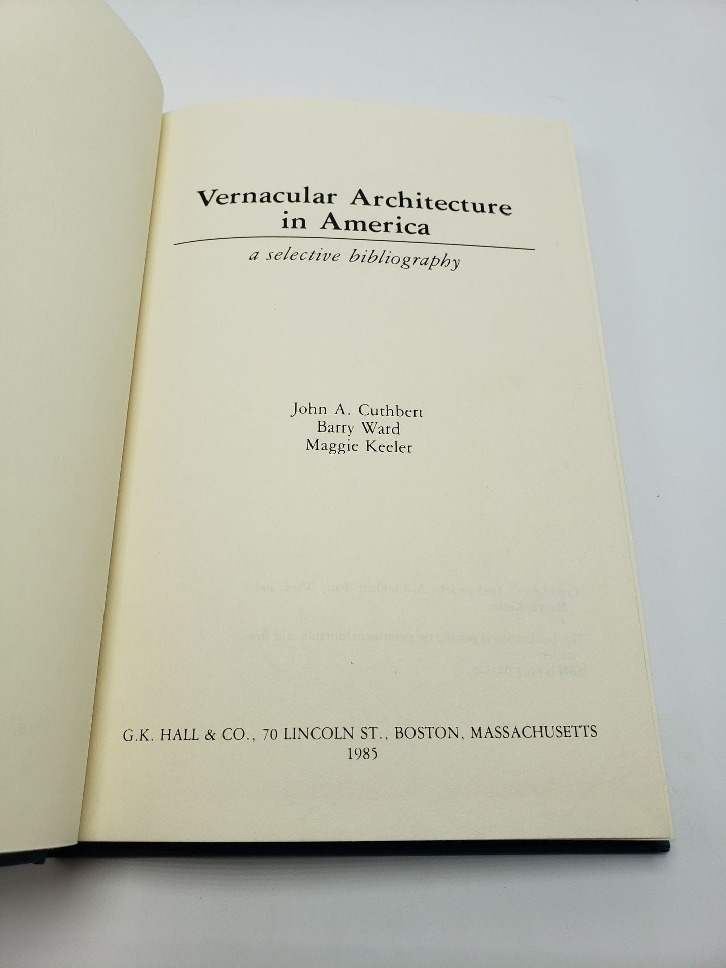 Vernacular Architecture in America: A Selective Bibliography