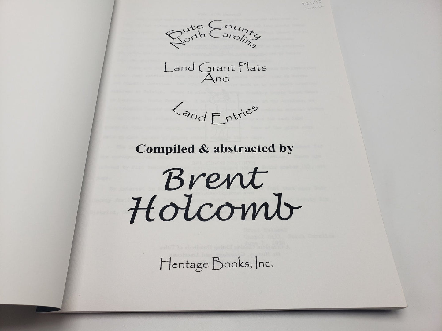 Bute County North Carolina: Land Grant Plats and Land Entries