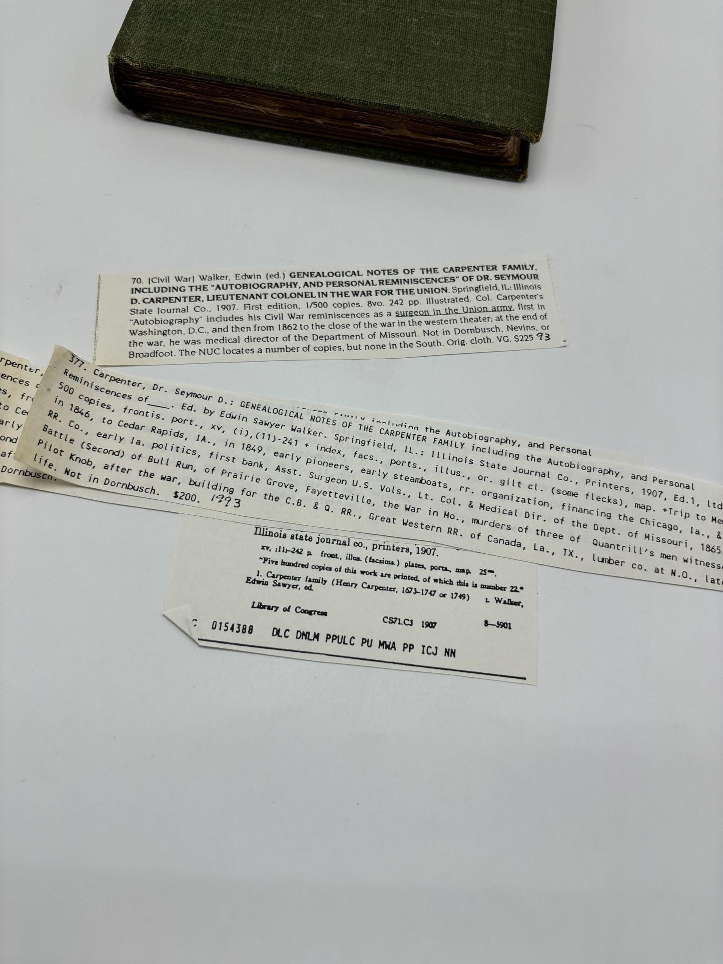 Genealogical Notes Of The Carpenter Family Including The Autobiography And Personal Reminiscences Of Dr. Seymour D. Carpenter