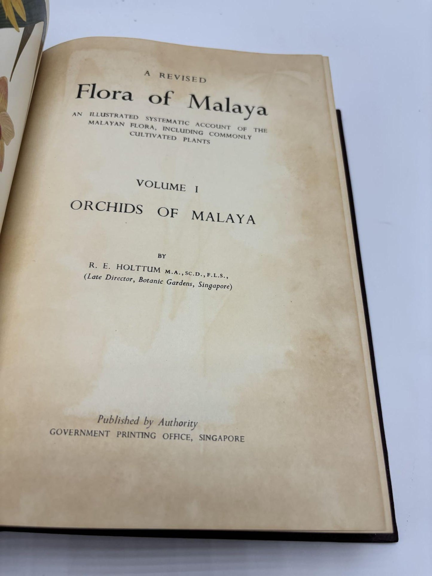 A Revised Flora of Mayala: An Illustrated Systematic Account Of The Malayan Flora, Including Commonly Cultivated Plants Volume I: Orchids Of Malaya