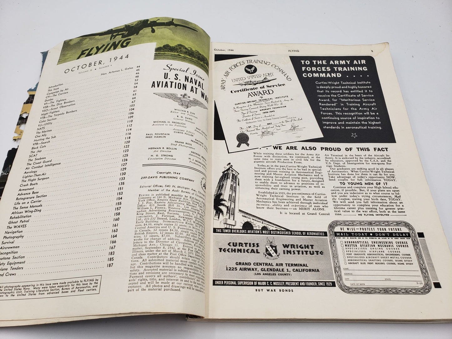 Flying: U.S. Naval Aviation, October 1944 (Volume 35 No. 4)