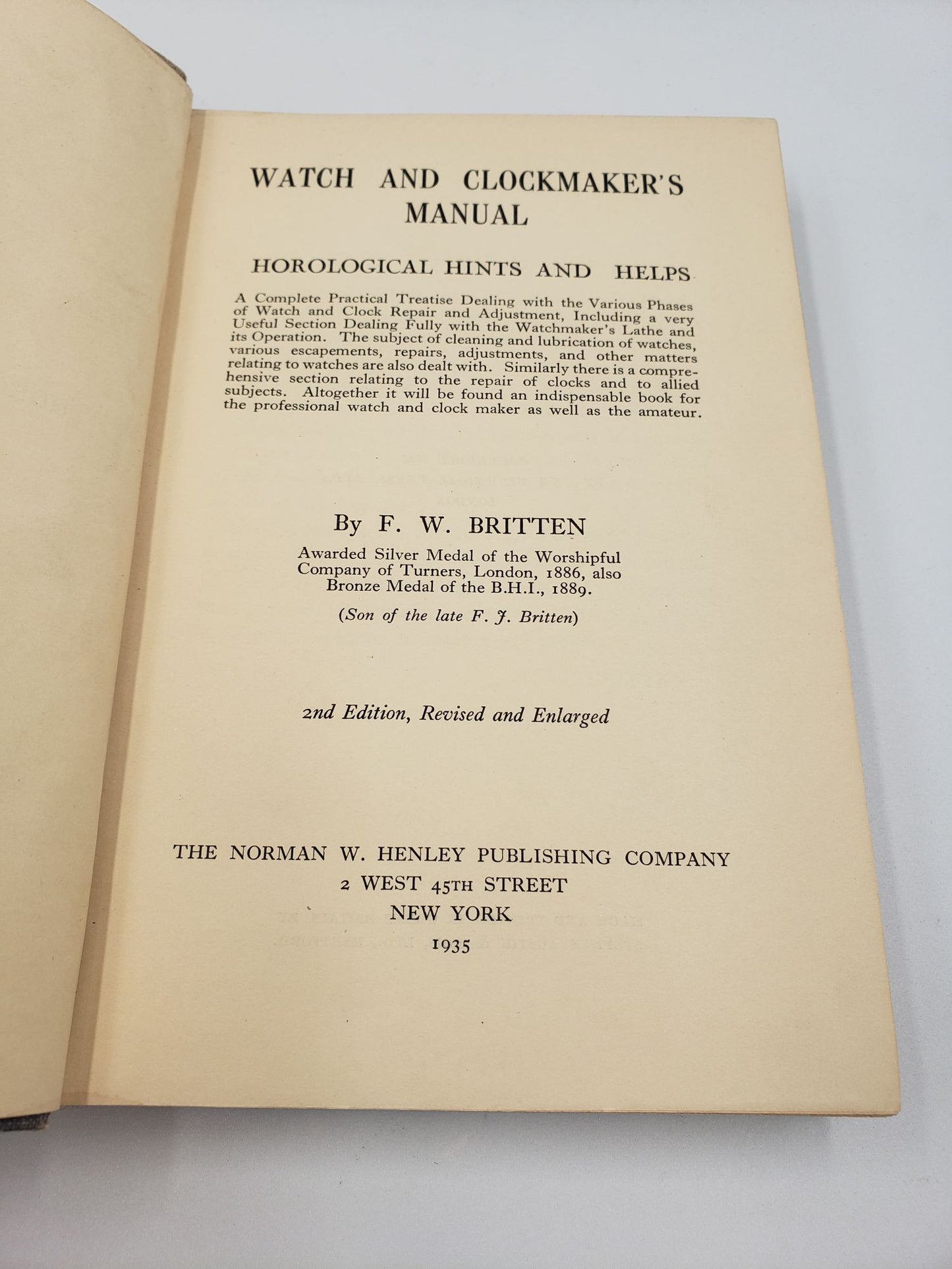 Watch and Clockmaker's Manual: Horological Hints and Helps