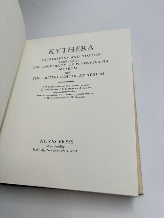 Kythera: Excavations And Studies Conducted By The University of Pennsylvania Museum And The British School At Athens