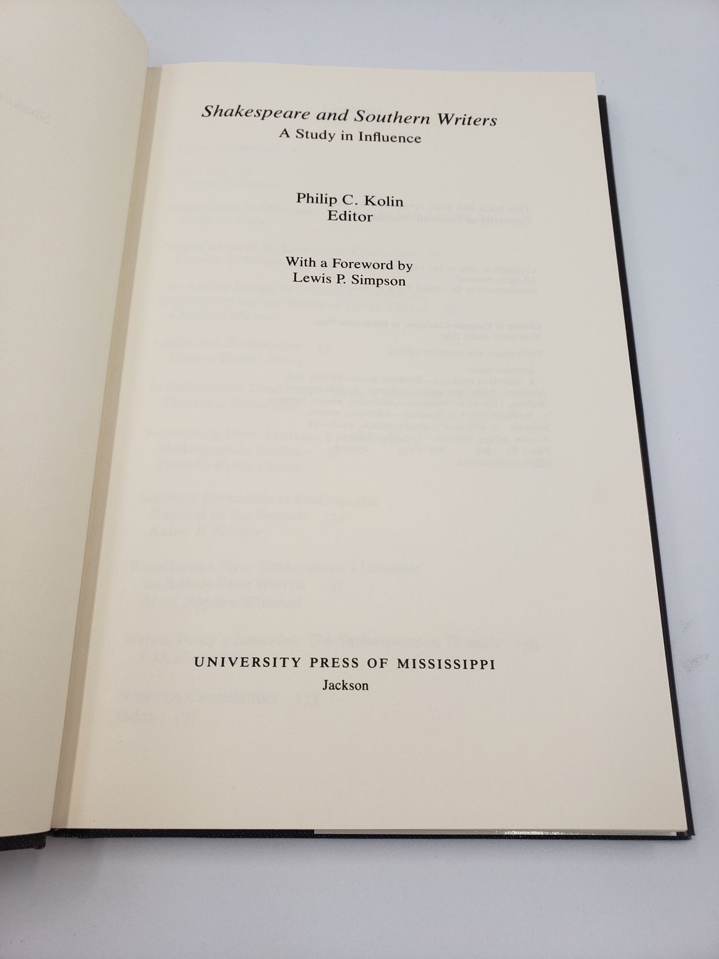 Shakespeare and Southern Writers: A Study in Influence