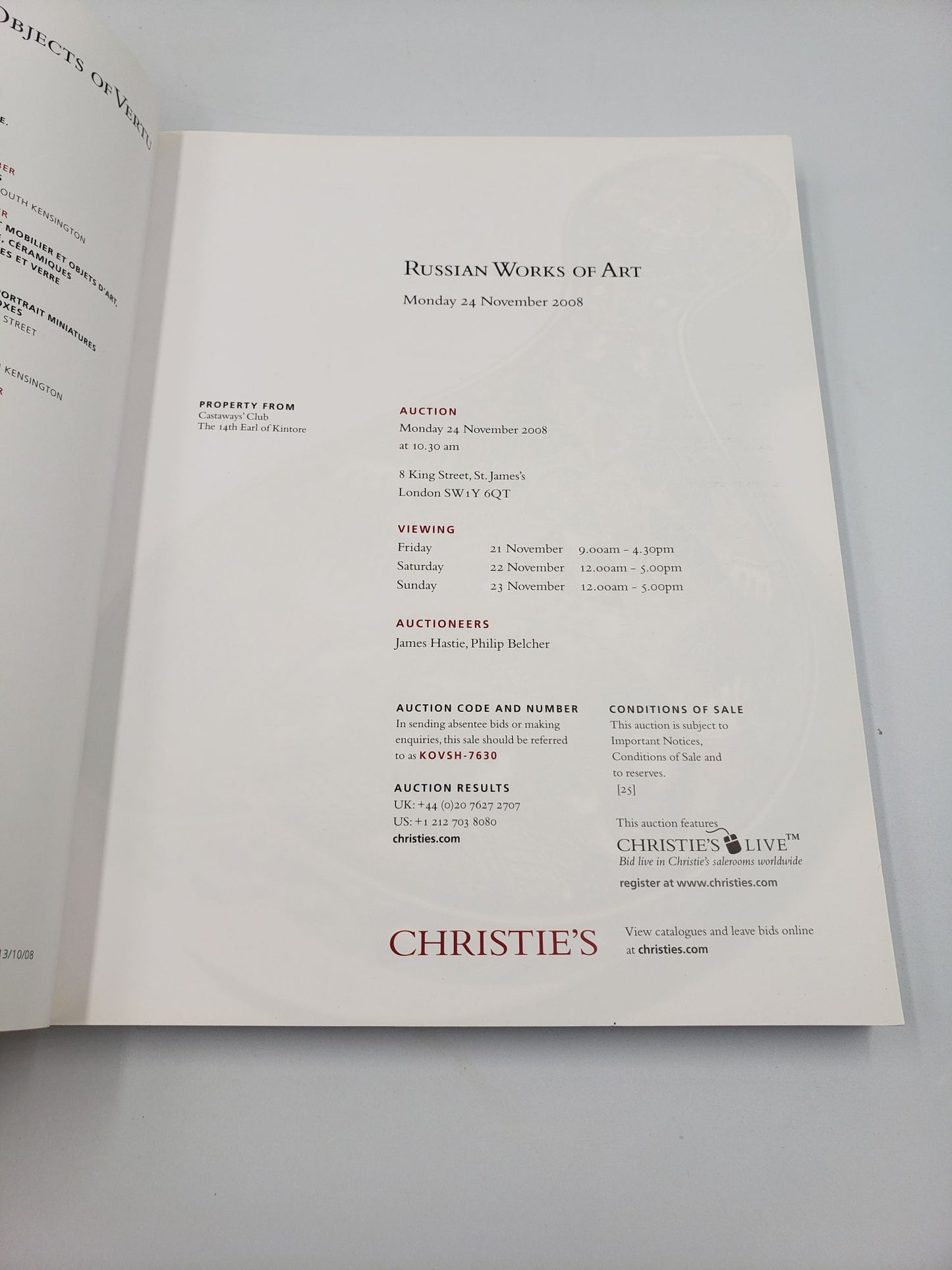 Russian Works Of Art, Monday 24 November 2008