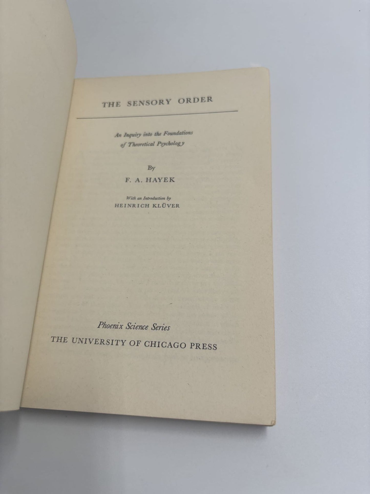 The Sensory Order