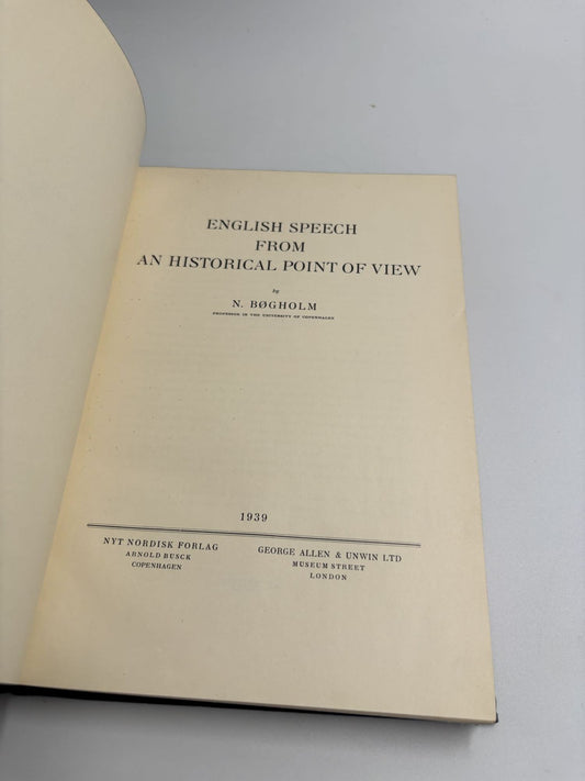 English Speech From An Historical Point Of View