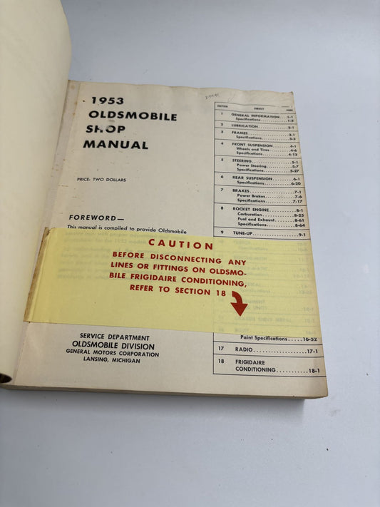 1953 Oldsmobile Shop Manual