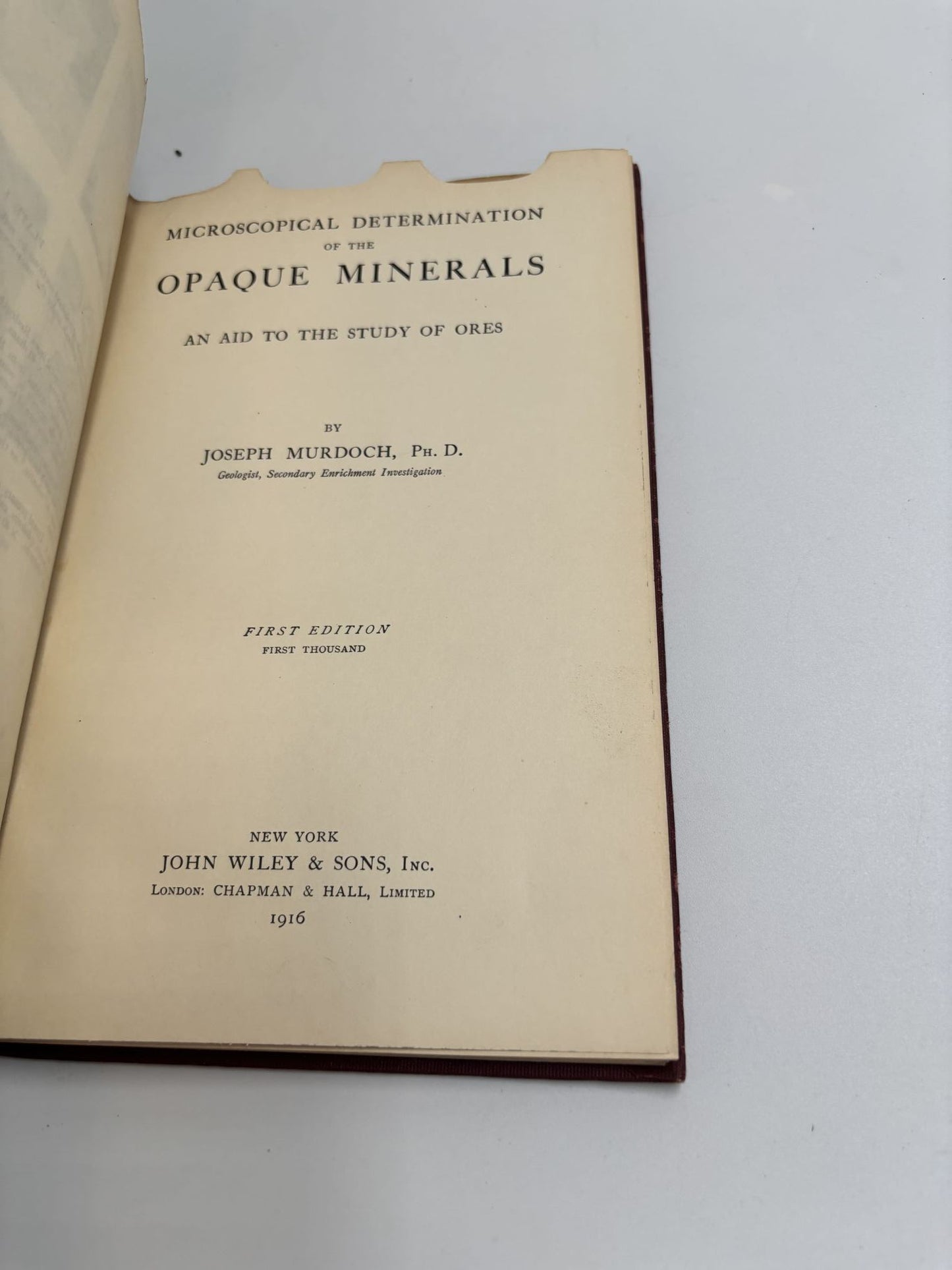 Microscopical Determination Of The Opaque Minerals