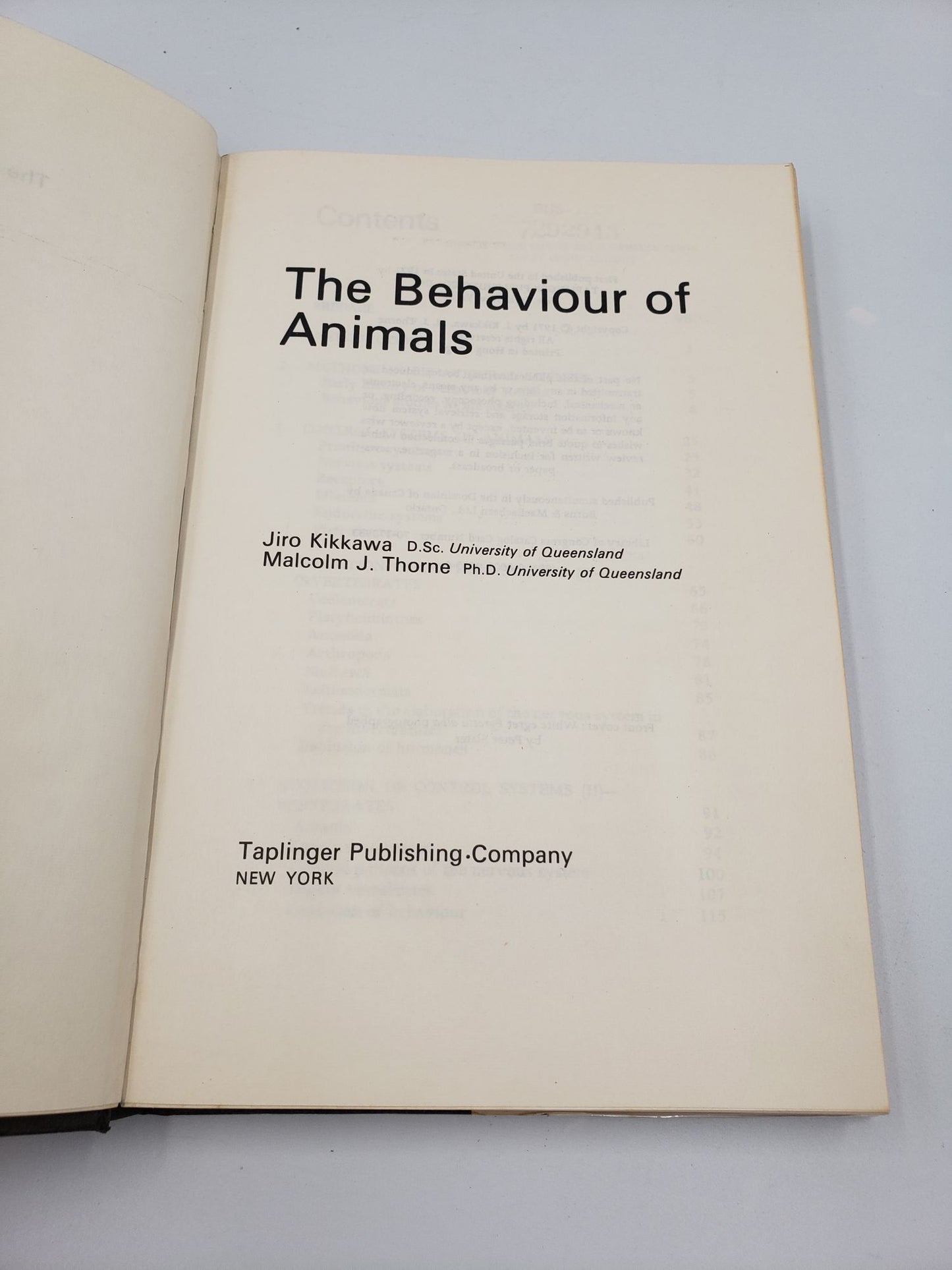 The Behaviour of Animals