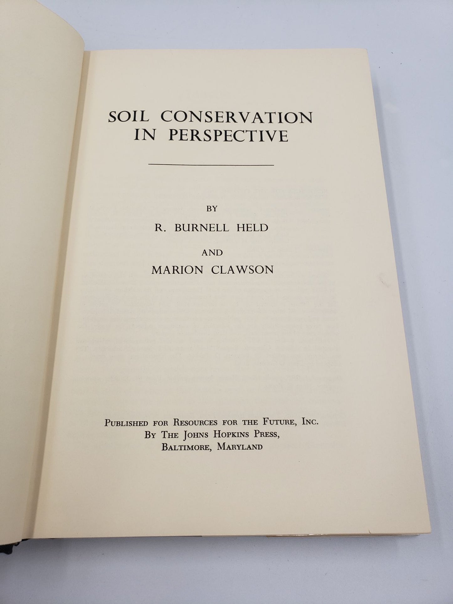 Soil Conservation in Perspective