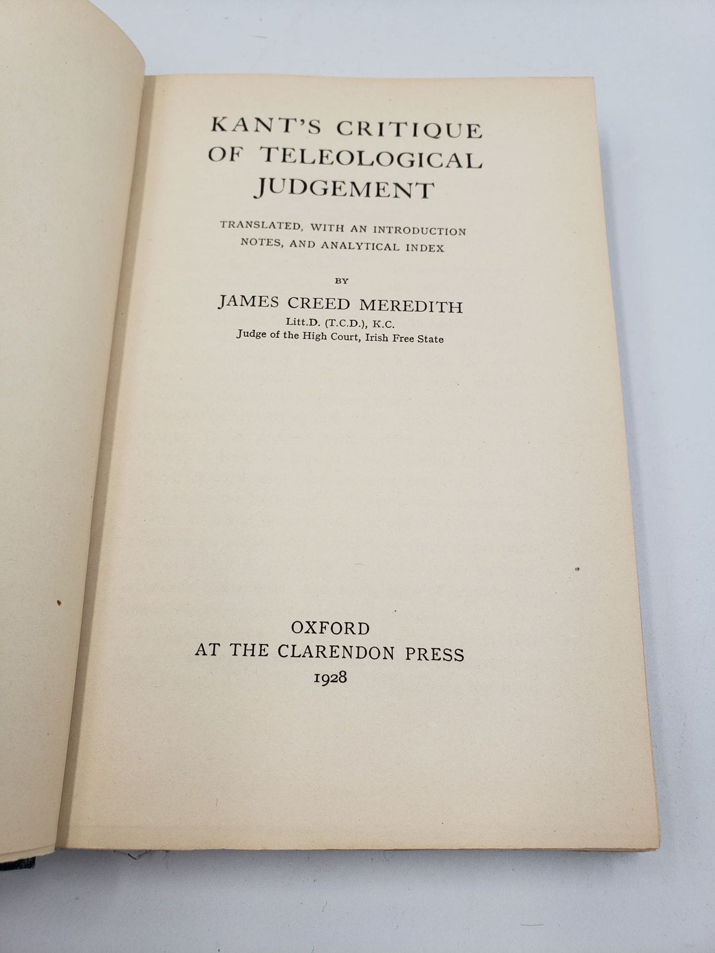 Kant's Critique of Teleological Judgement