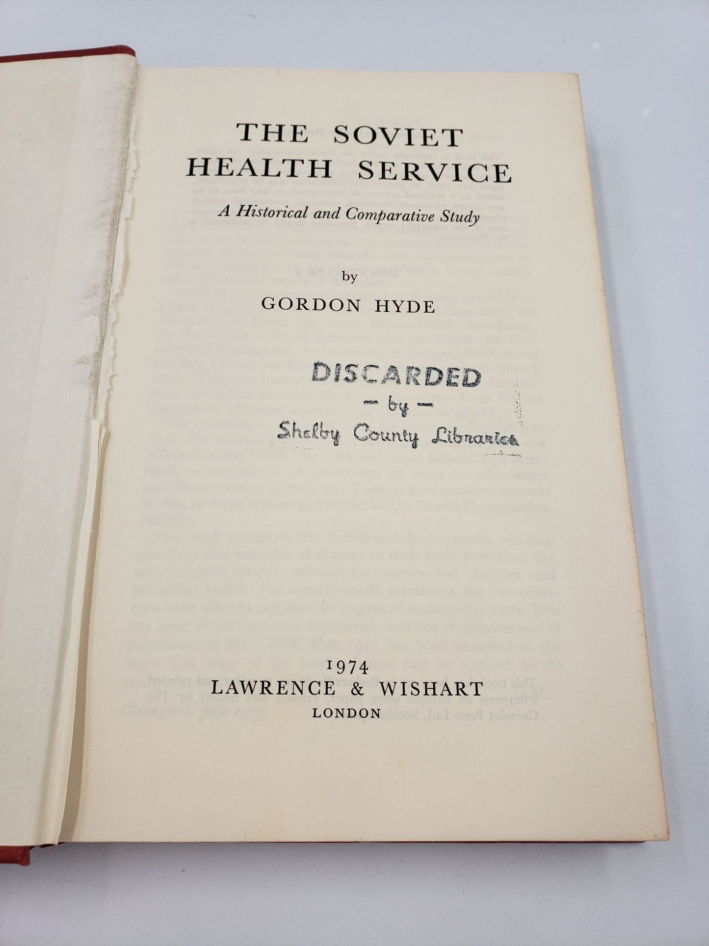 The Soviet Health Service: A Historical and Comparative Study