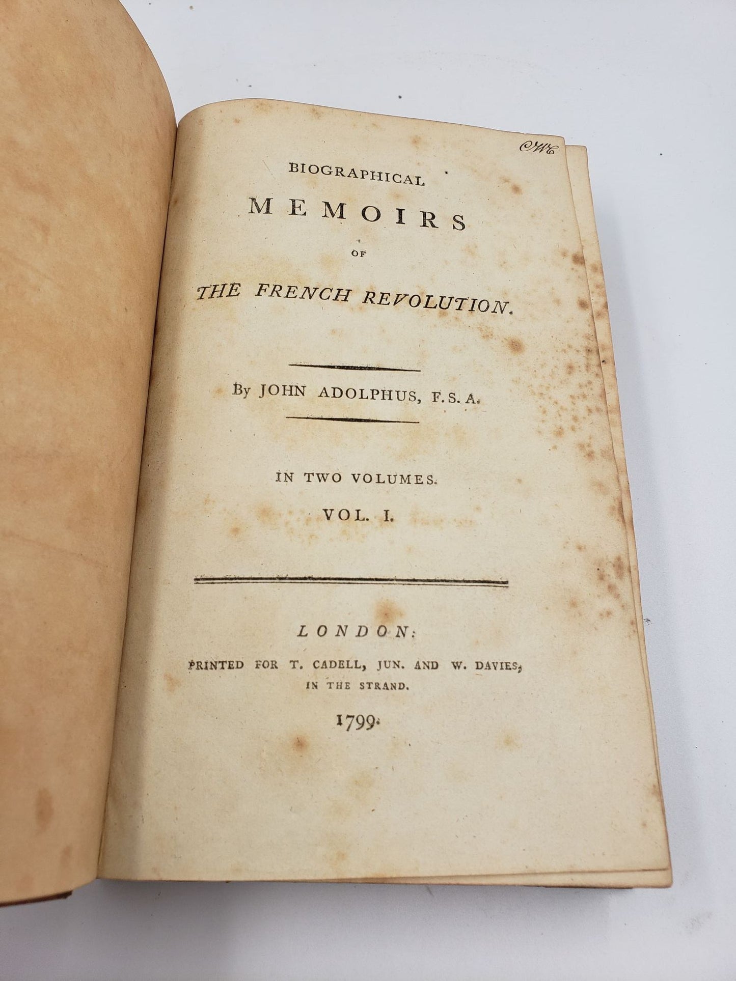 Biographical Memoirs Of The French Revolution (2 Vol. Set)