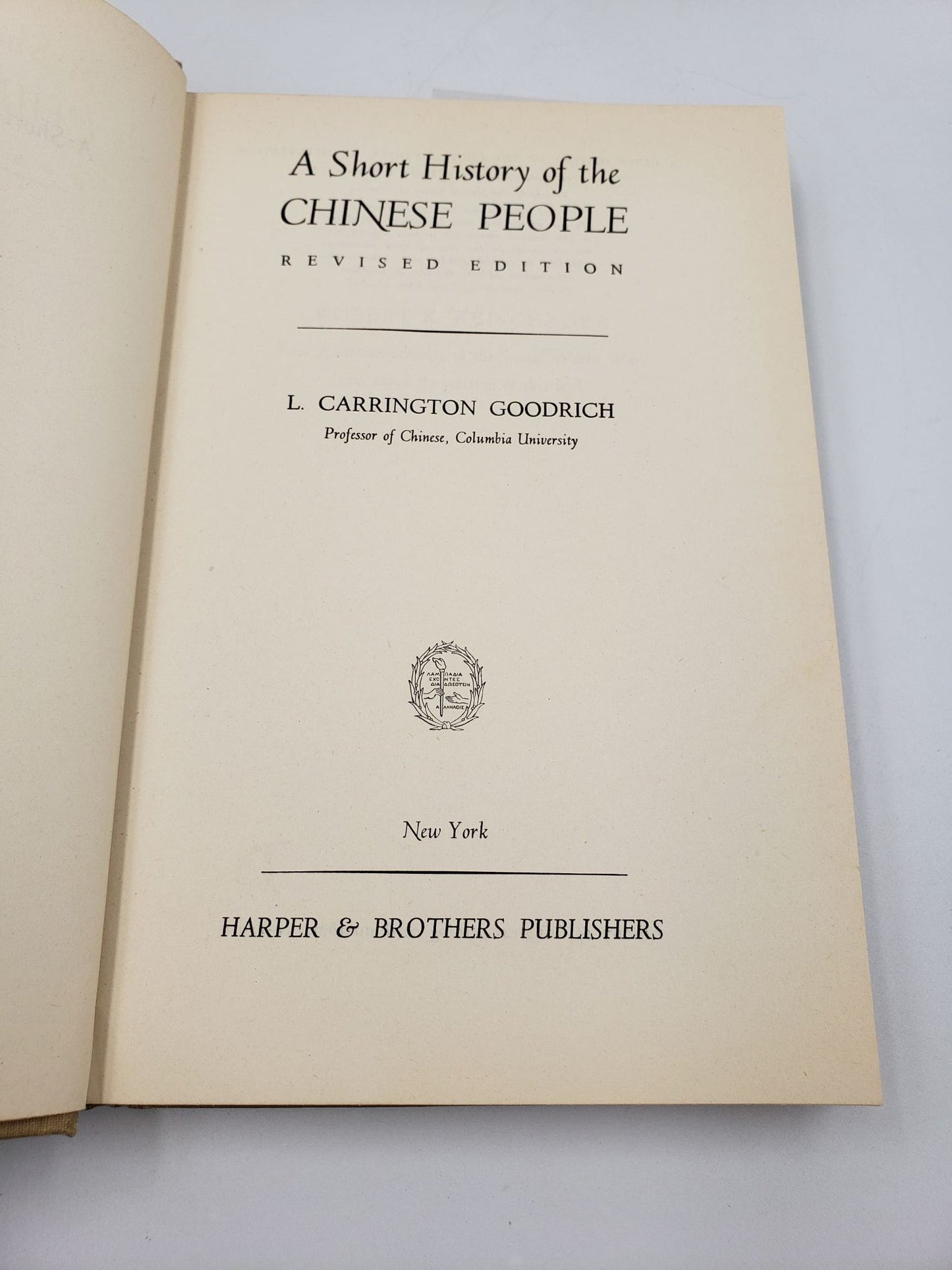A Short History of the Chinese People