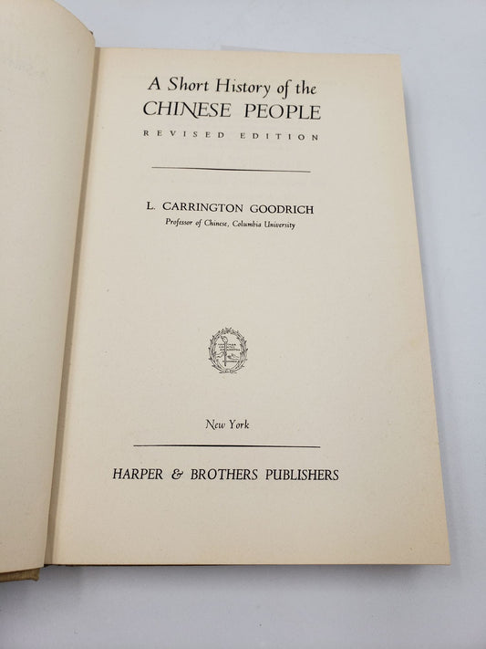 A Short History of the Chinese People