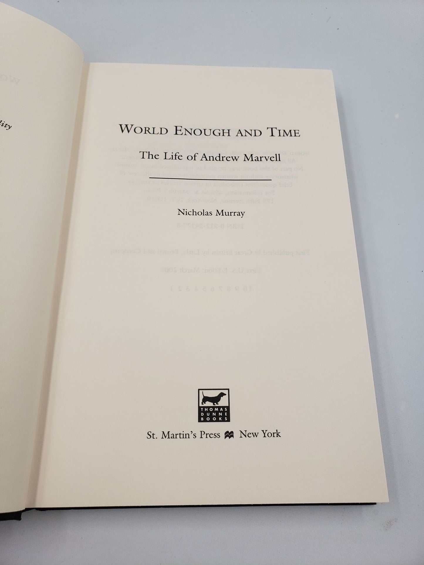 World Enough and Time: The Life of Andrew Marvell